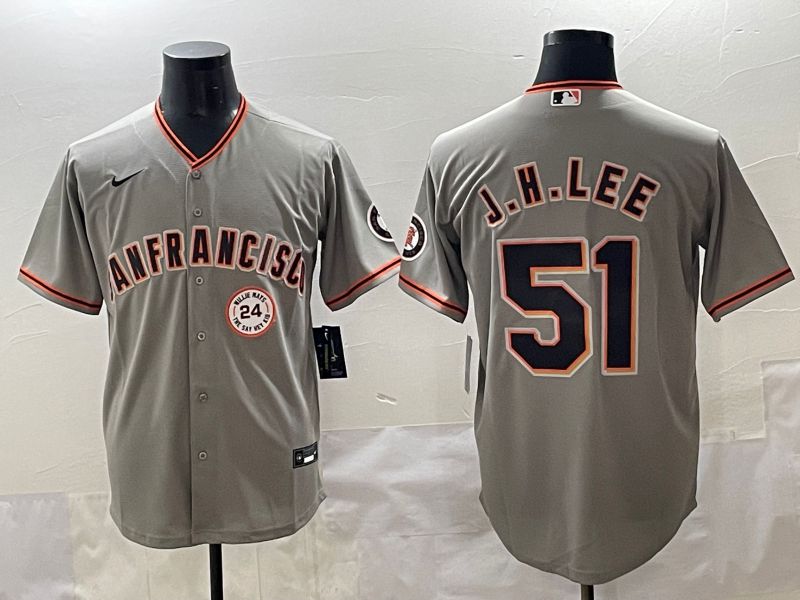 Men 2025 San Francisco Giants 51 J.H.Lee Grey Game Nike MLB Jersey style 14
